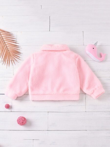 Kid Girl Pink Fleece Coat