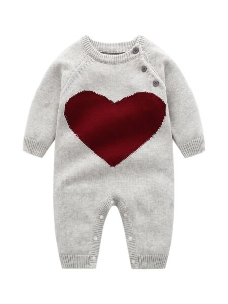 Baby Love Heart Knitted Jumpsuit 2
