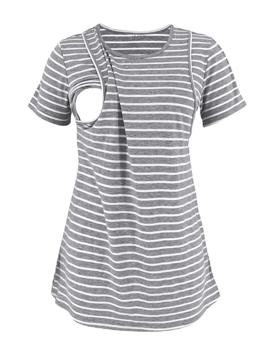 Maternity Nursing Striped Breastfeeding T-Shirt Wholesale 2
