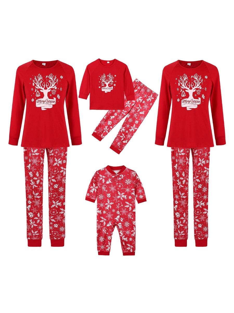 Family Matching Christmas Pajamas Sets Jumpsuit Top Pants – Akidstar
