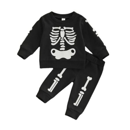 3-24M Baby Sets Halloween Skull Skeleton Pullover And Pants Wholesale - Wholesale Baby Clothing Wholesale Kids Clothes