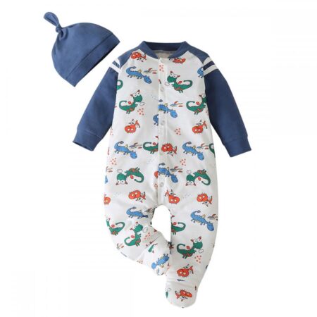 Autumn and Winter Baby Dinosaur Cartoon Animal Romper Wholesale Baby Clothes - Wholesale Baby Clothing Wholesale Kids Clothes