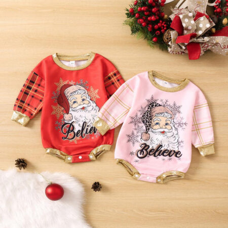New Christmas Santa Print Baby Romper Wholesale - Wholesale Baby Clothing Wholesale Kids Clothes